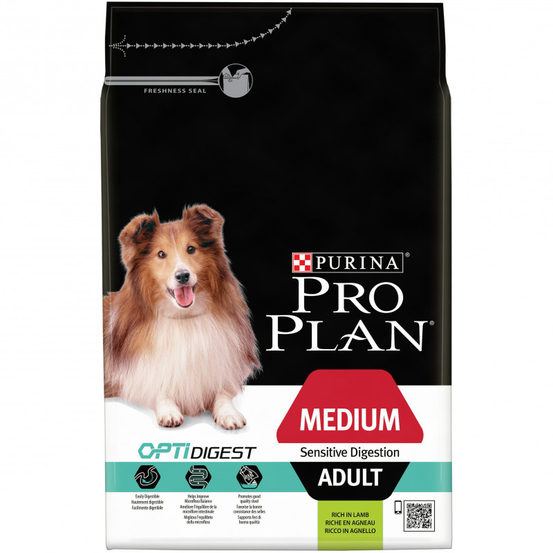 Croquettes medium adult sensitive agneau 3kg - PURINA 