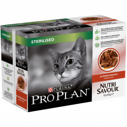 Aliment chats-sterilised boeuf sauce 10x85g - PURINA 