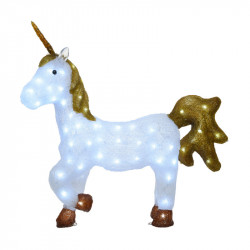 Licorne figurine cristalline lumineuse