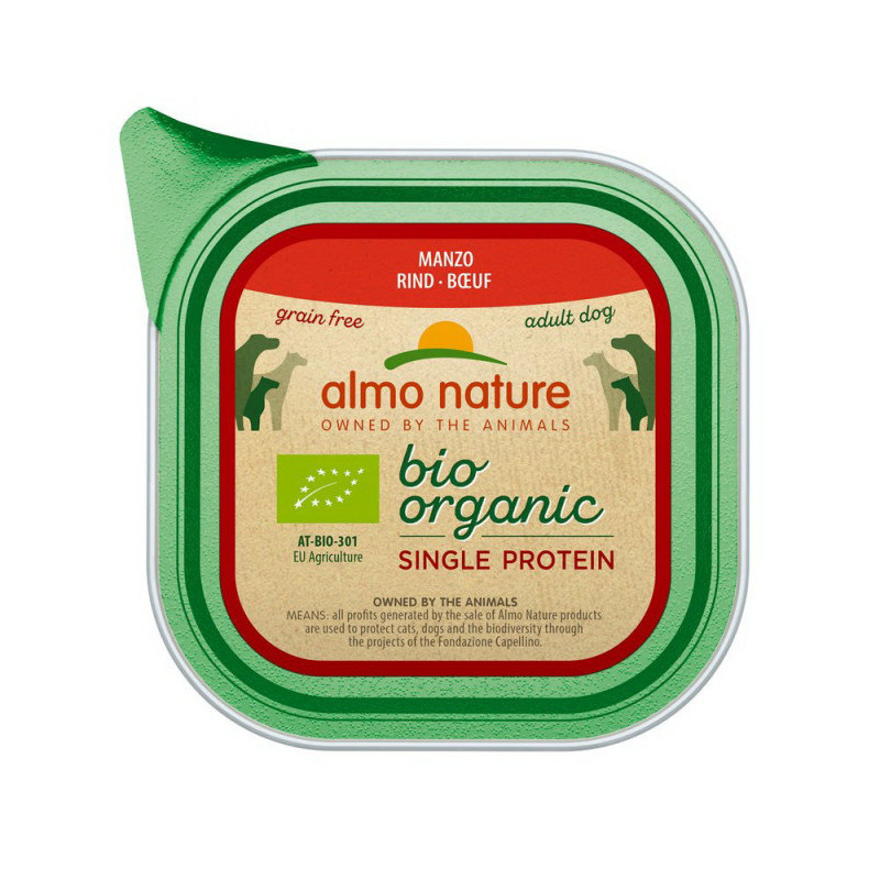 Aliment humide Bio single g.free bœuf 150g  - ALMO NATURE 