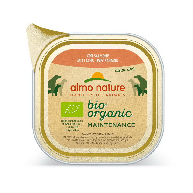 Aliment humide Bio organic saumon barquette 100g - ALMO NATURE 