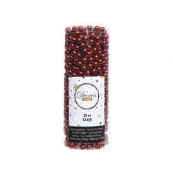 Guirlande perle 10m 0.8x10m rouge - DECORIS 