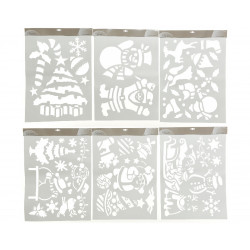 Pochoir Noël 44.5x59.5 blanc - DECORIS 