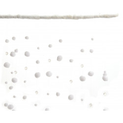 Rideau boule neige perle 90x200x3cm blanc - DECORIS 