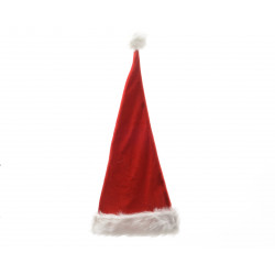 Bonnet père Noël tissu 30x70cm rouge - DECORIS 