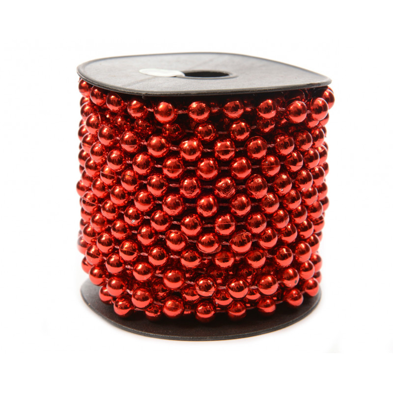 Guirlande de perle 0.8x10m rouge - DECORIS 