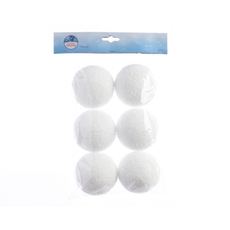 Sachet de boules de neige x6 ø8  - DECORIS 