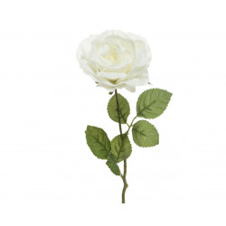 Tige rose soie paillettes 11x11x45cm blanc blanc - EVERLANDS 