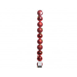 Tube 10 boules incassables Ø6 cm rouge Noël - DECORIS