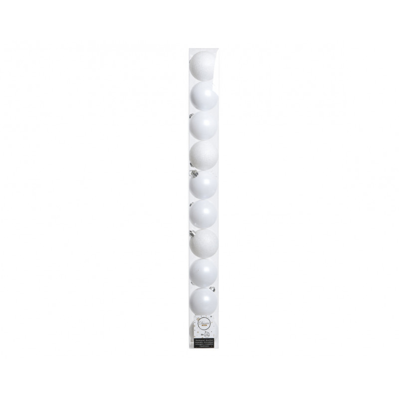 Boules tube de 10 ø6 blanc - DECORIS 