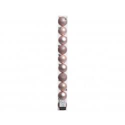 Tube 10 boules incassables Ø6 cm rose poudré - DECORIS