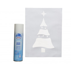 Bombe neige pochoir 150ml blanc - DECORIS