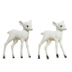 Faon floqué 7.5cm blanc - DECORIS
