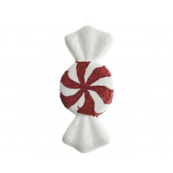 Bonbon Noël 3x20x9cm rouge/blanc - DECORIS