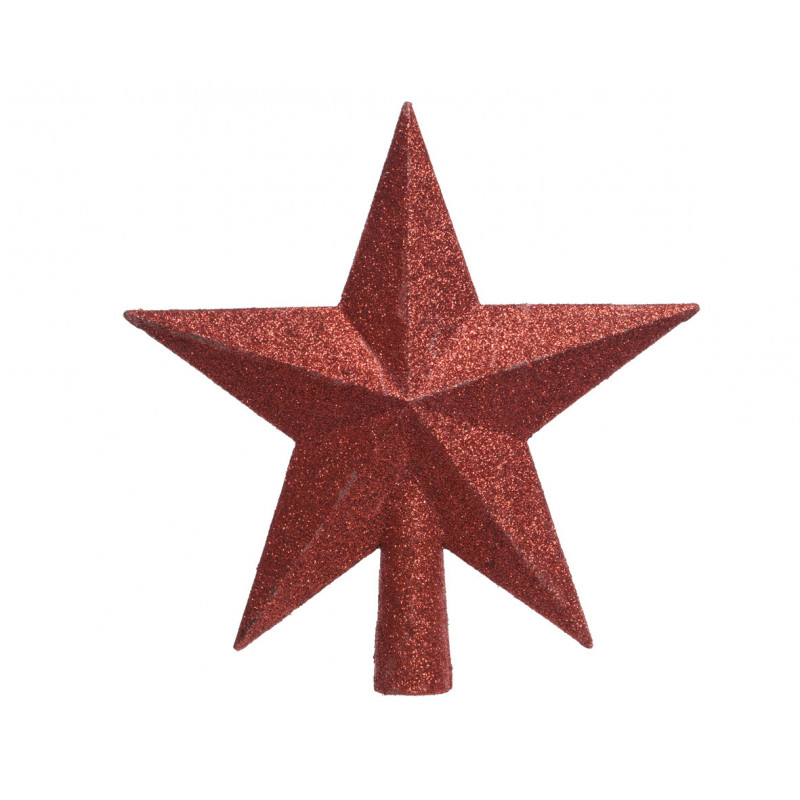 Cimier étoile paillettes 4.2x19x19 rouge - DECORIS 