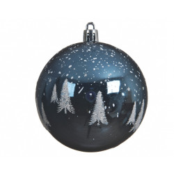 Boule déco sapin ø8 bleu nuit - DECORIS 