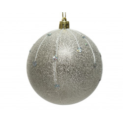 Boule déco givre ø8 blanc laine - DECORIS 