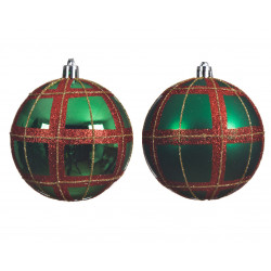 Boule carreau ø8 vert houx - DECORIS 