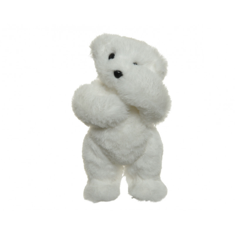 Ours peluche 55x65x60 blanc - DECORIS 