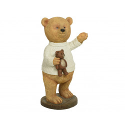 Ourson peluche 40x90 ivoire - DECORIS