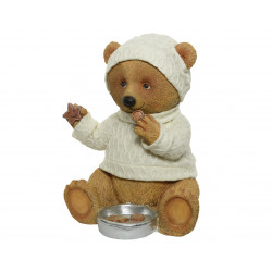 Ourson biscuits 52x56x60 ivoire - DECORIS