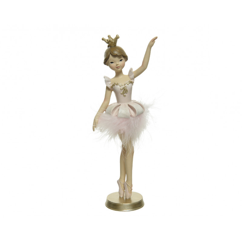 Danseuse s/support 4.5x8.5x21 rose doux - DECORIS 