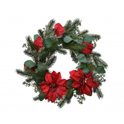 Couronne sapin artificiel poinsettia ø40 vert - EVERLANDS 