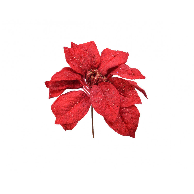 Tige poinsettia 25cm rouge - EVERLANDS 