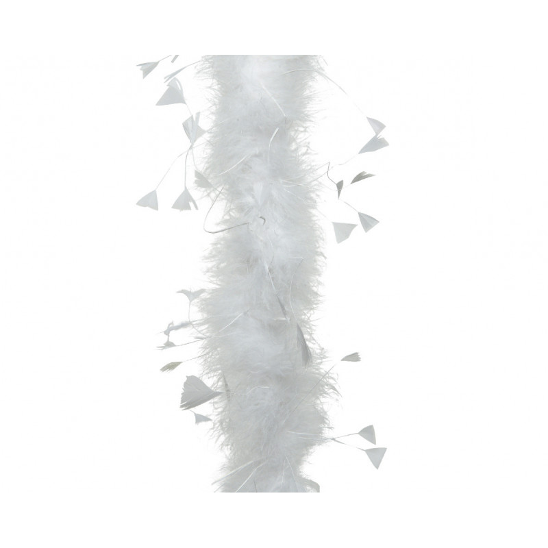 Guirlande boa plume 184cm blanc - DECORIS 