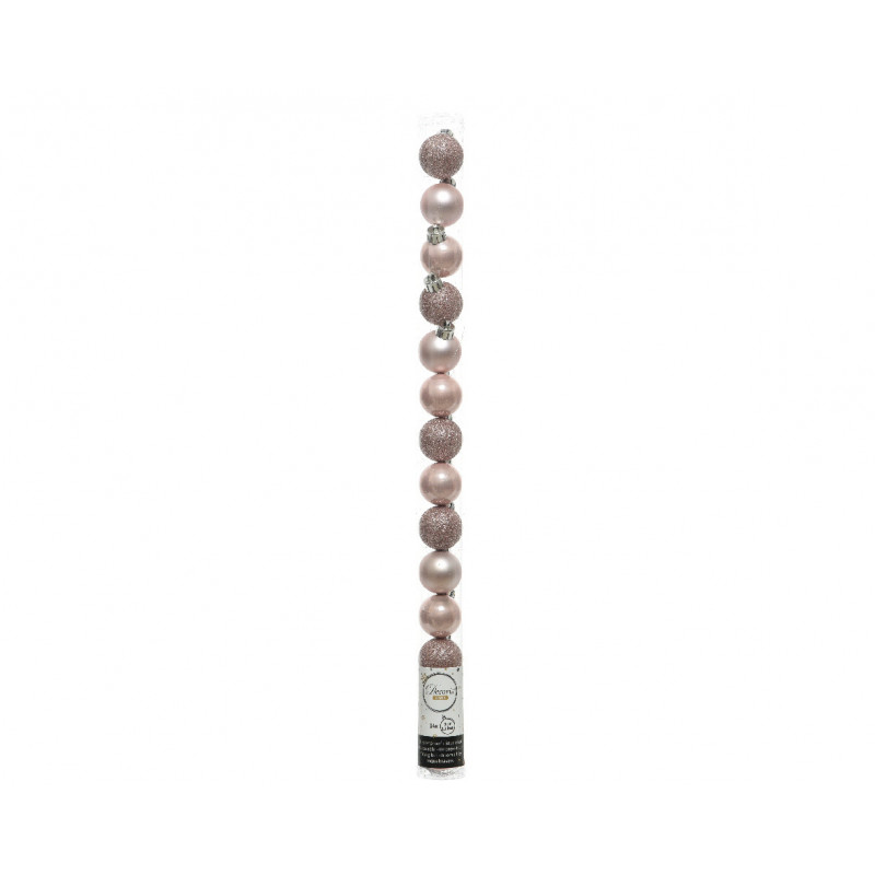 Boules tube de 14 ø3 rose poudré - DECORIS 