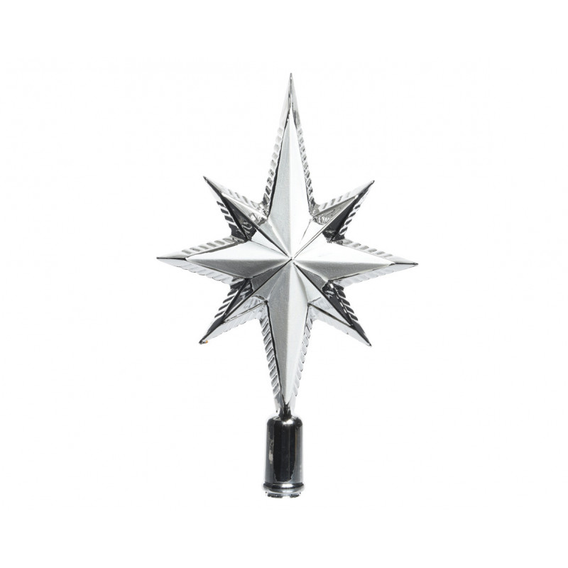 Cimier étoile mat/brillant 6.5x14.5x25.5 argent - DECORIS 