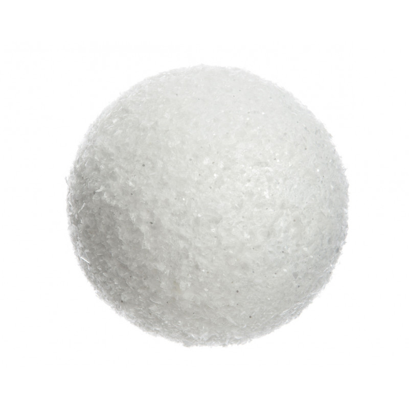 Boule mousse neige paillettes ø14 blanc - DECORIS 