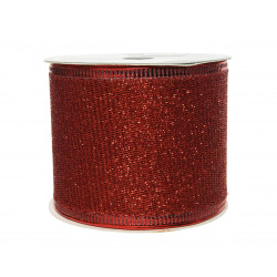 Ruban paillettes 270x6.3cm rouge - DECORIS 