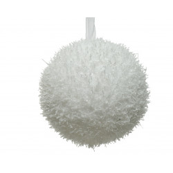 Boule flocon mousse ø8 blanc - DECORIS 