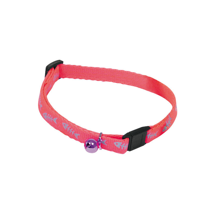 Collier chat fluo fish 10mm-25/35 Rose - MARTIN SELLIER 