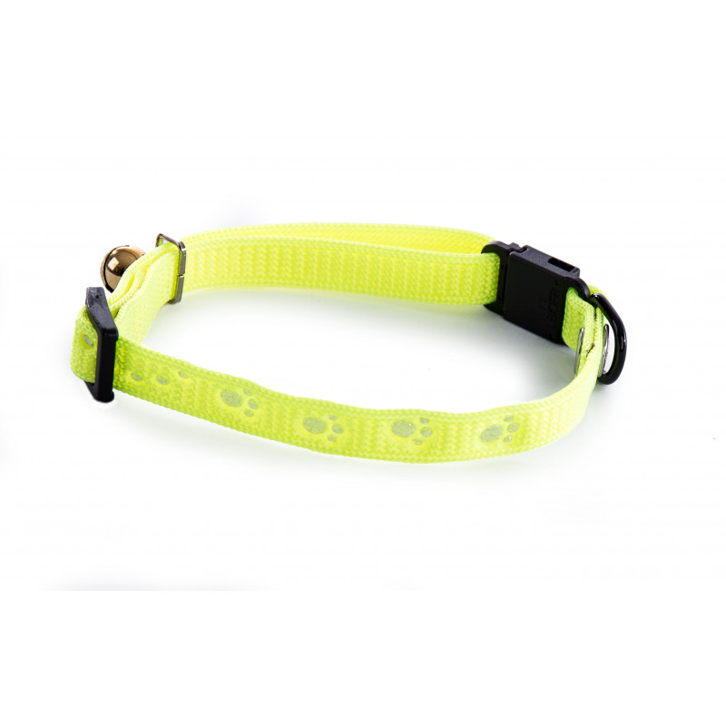 Collier chat patte 10mm-20/30 Jaune - MARTIN SELLIER 