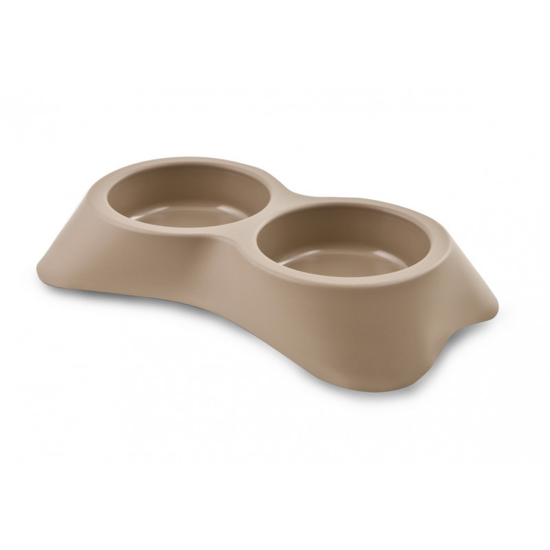 Gamelle plastique double S Taupe - MARTIN SELLIER 