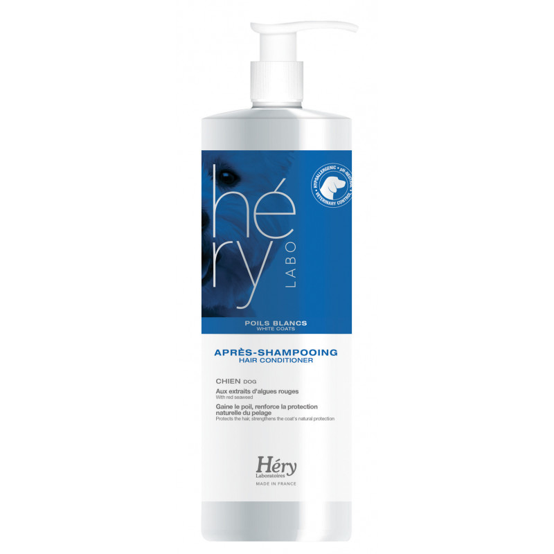 Après shampoing poils blancs 1l Bleu - HERY 