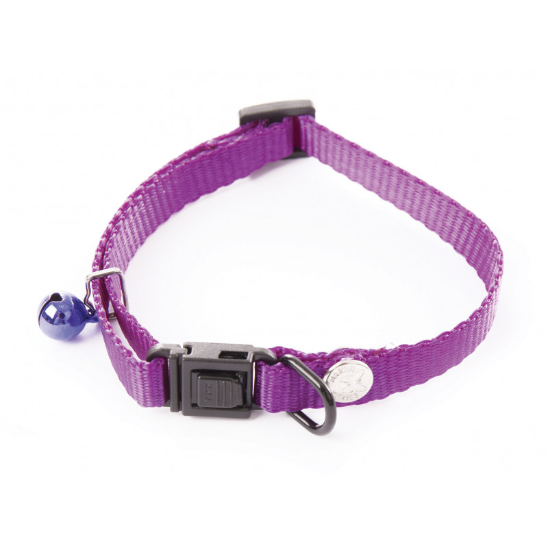 Collier nylon chat 10mm-20/30 Mauve - MARTIN SELLIER 