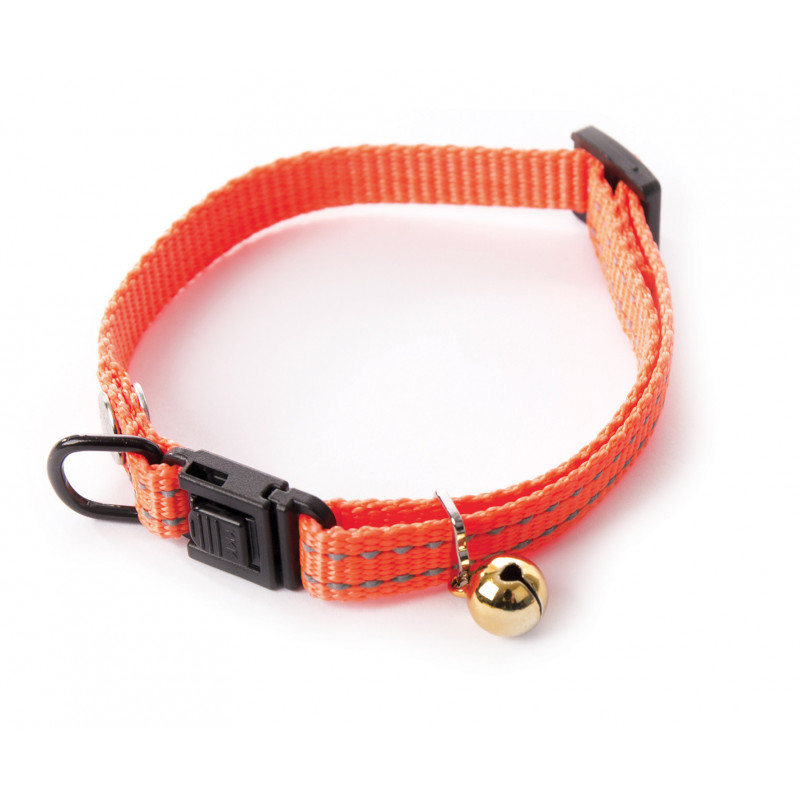 Collier flash réglable chat 10mm-20/30 Orange - MARTIN SELLIER 