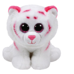 Peluche Beanie babies S Tabor le tigre rose/blan - TY 
