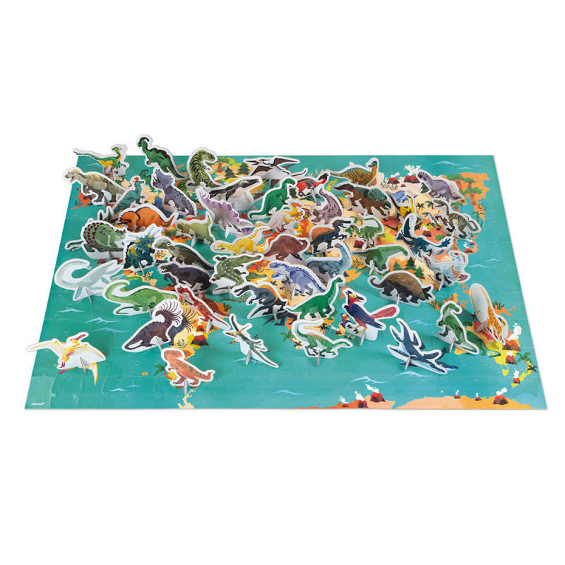 Puzzle éducatif- les dinosaures - 200 Pcs - JANOD 