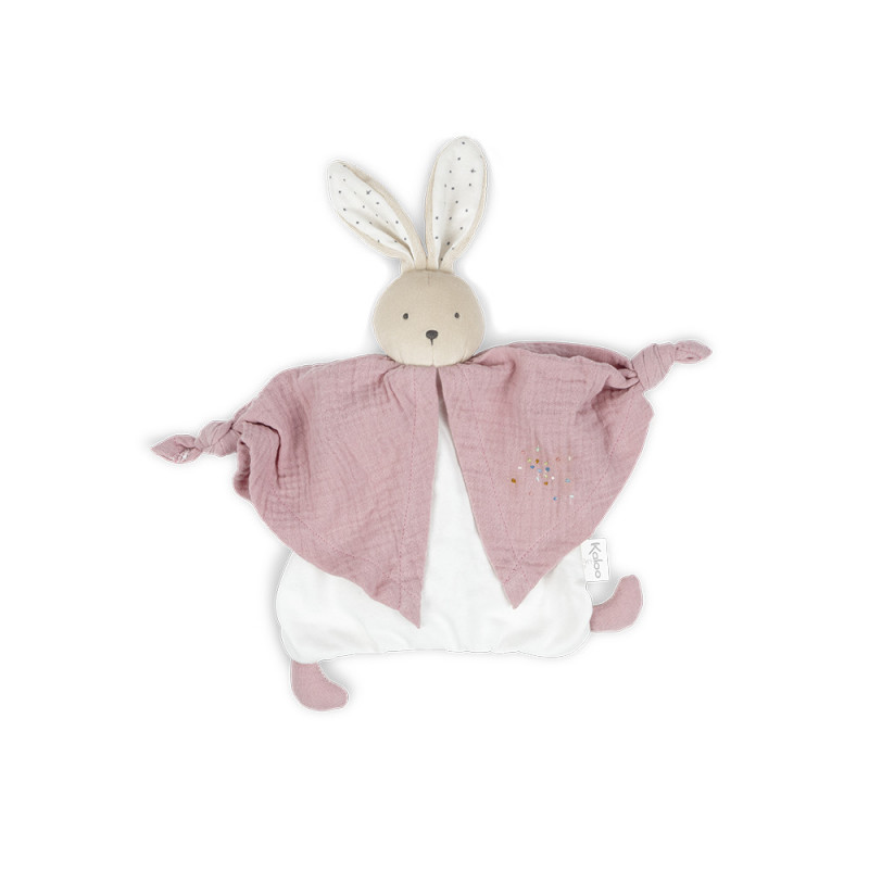 Petit pas - Doudou coton bio lapinou rose - KALOO 