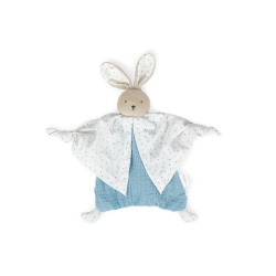 Petit pas - Doudou coton bio lapinou bleu - KALOO 