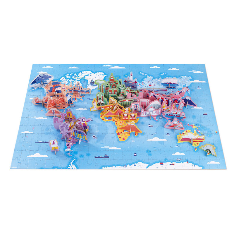 Puzzle éducatif- les curiosités du monde - 350 P - JANOD 