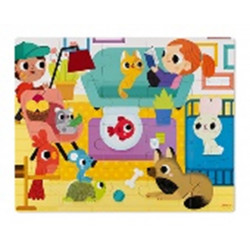 Puzzle Tactile - Les animaux domestiques - 20Pcs - JANOD 