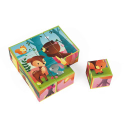 Kubkid - 9 Cubes animaux de la foret - JANOD 