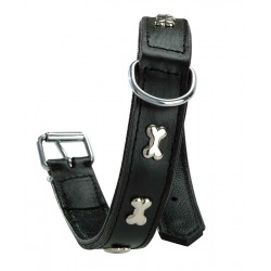 Collier pour chien en cuir Extra Souple noir - 45cm