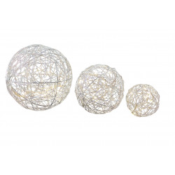 Boules en métal x3 microLED blanc chaud - BLACHERE 