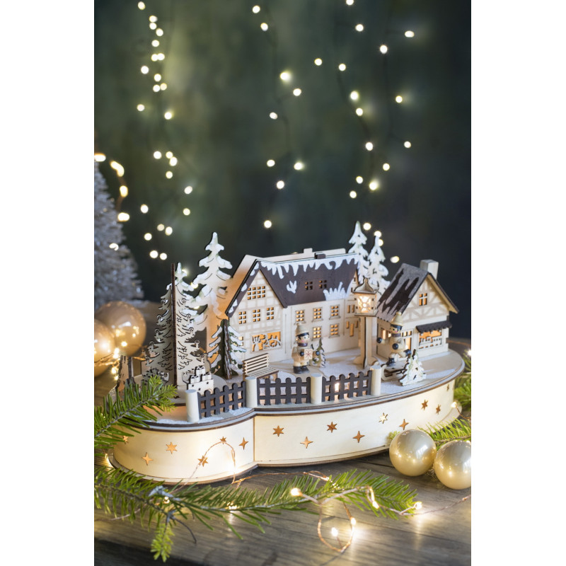 Village de NOEL Blanc lumineux led blanc chaud